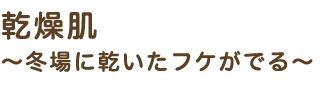 乾燥肌～冬場に乾いたフケがでる～